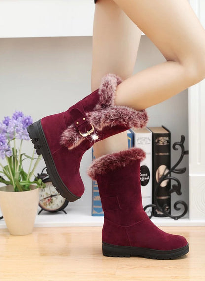 Botas de nieve de invierno cálidas casuales para mujer