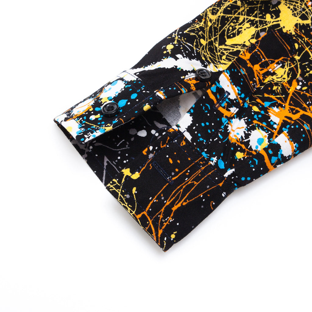 Camisa Dorada Manga Larga Algodón Camisa Colorida