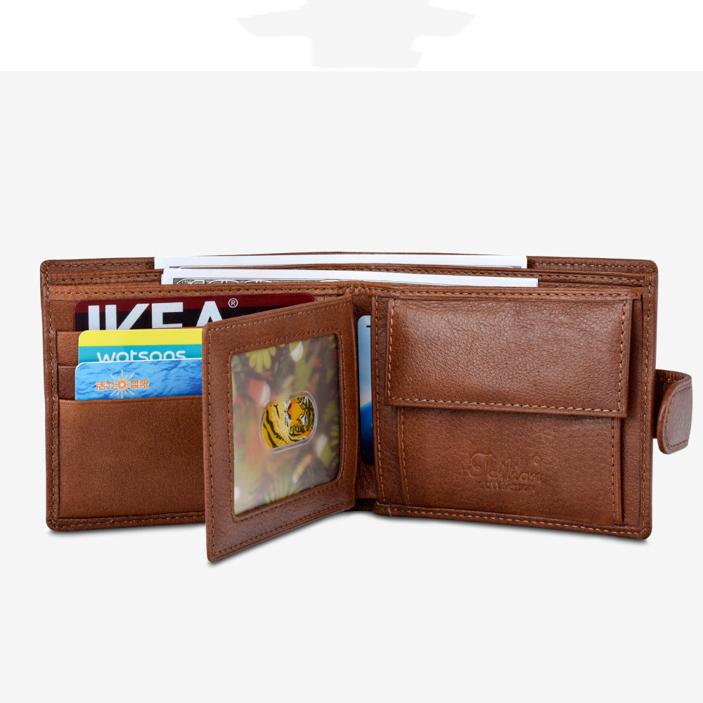 Men's Leather Wallet Multifunctional Short Men