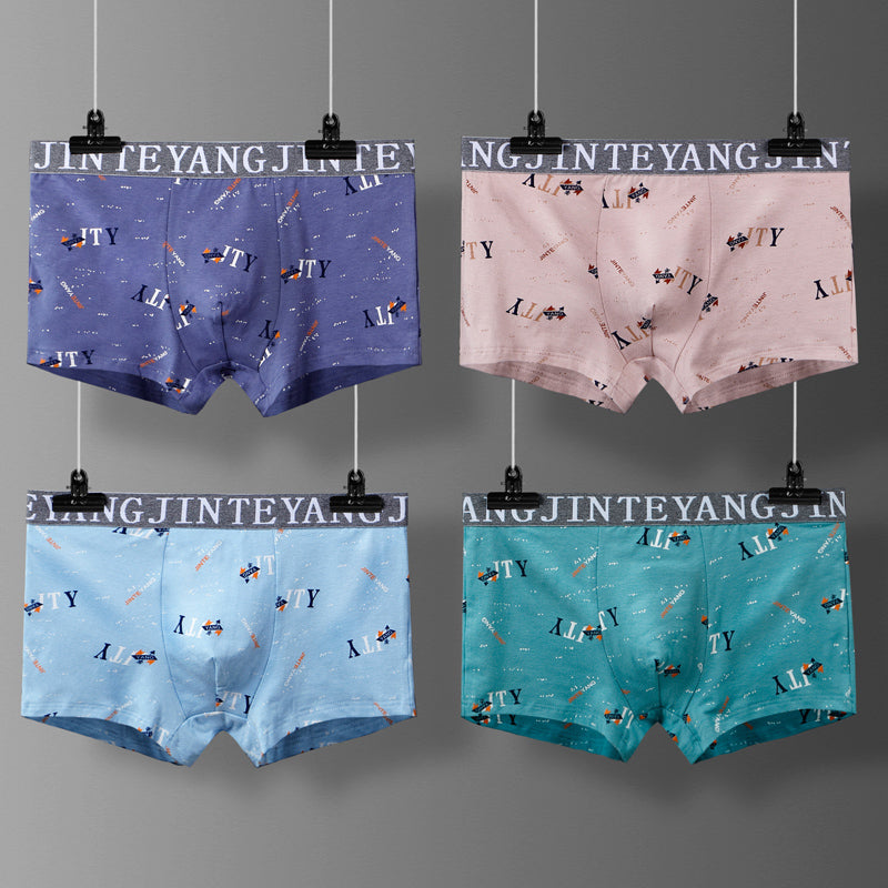 Sous-vêtement modal pour hommes en pur coton aux quatre coins respirant