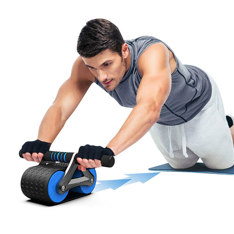 Automatic Rebound Ab Double Wheel Roller Waist Trainer Gym Sports Home Exercise Devices