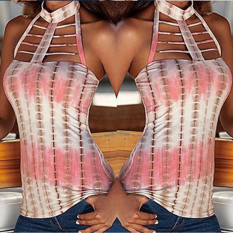 Sleeveless Digital Print T-Shirt Strap