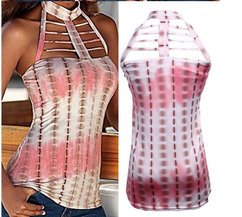 Sleeveless Digital Print T-Shirt Strap