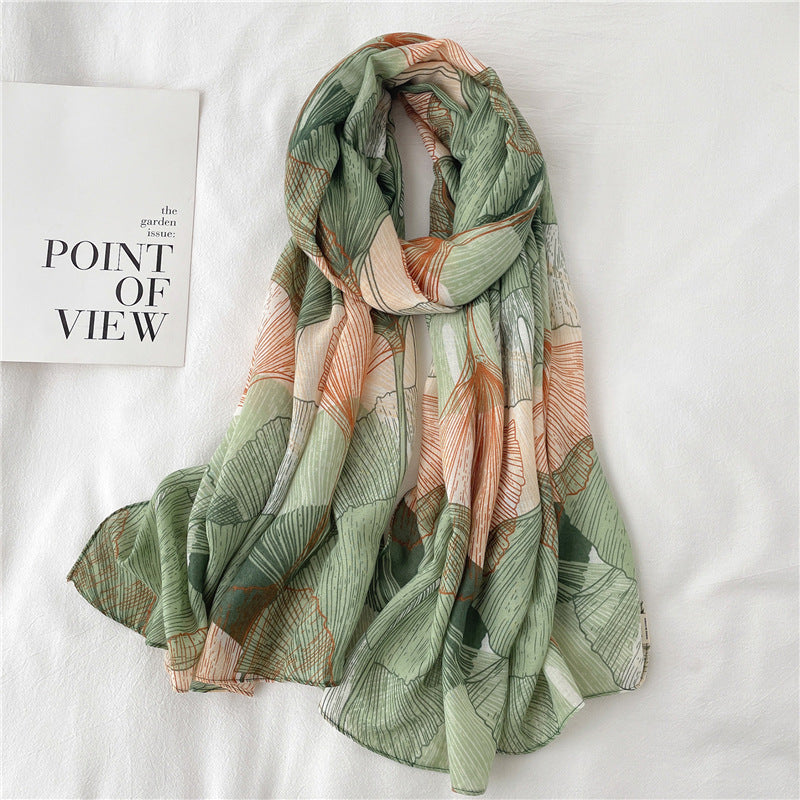 Fake Travel Shawl Geometric Plaid Scarf