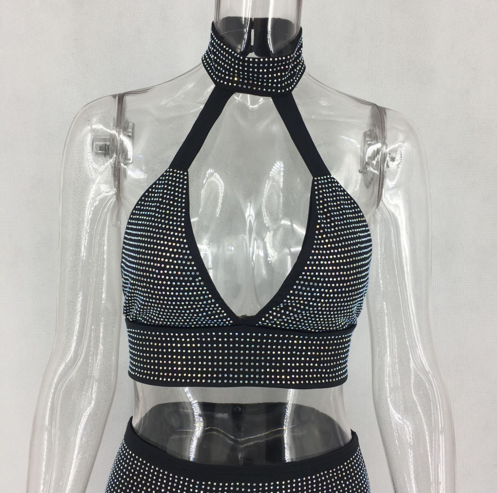 Robe Ensemble Deux Pièces Diamants Femme