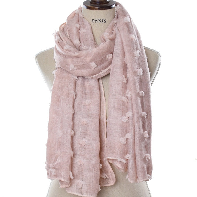 Écharpe ethnique tie-dye en coton et lin