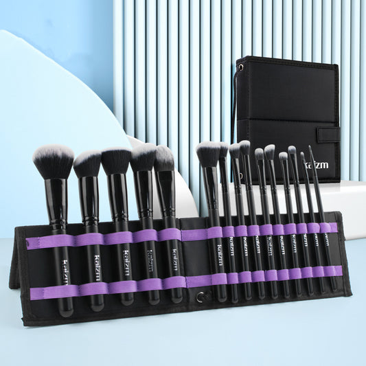 Juego de 15 brochas de maquillaje Juego completo de brochas cosméticas negras