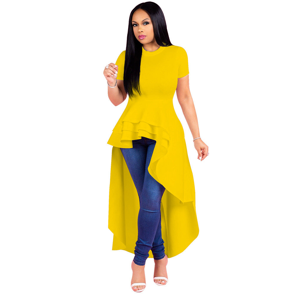 Robe de soirée à volants irrégulière pour femmes