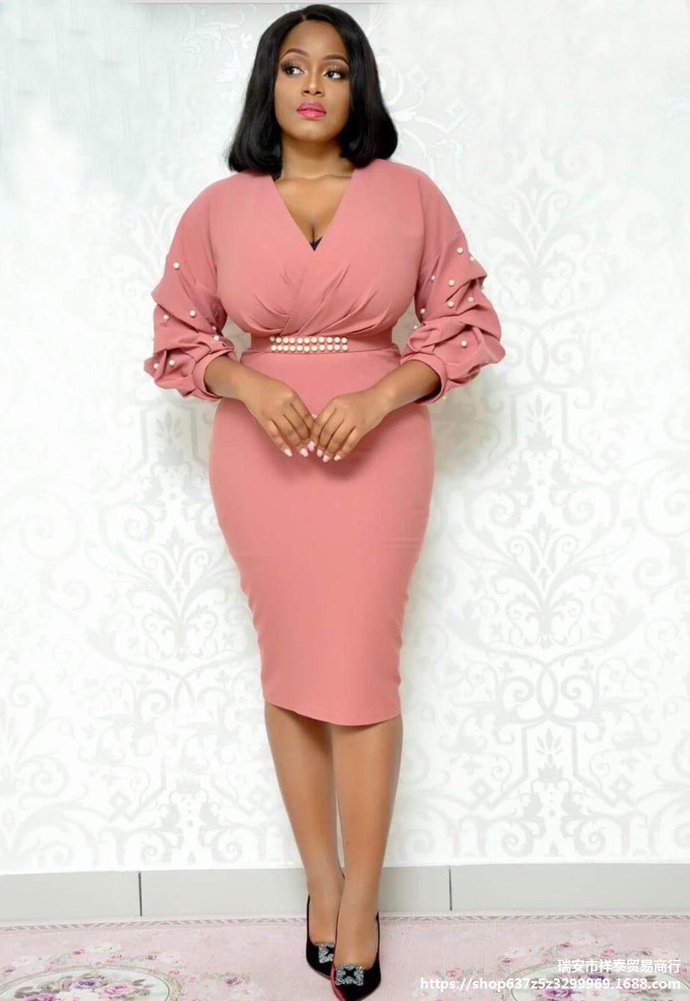 Vestido de moda informal de manga larga de primavera y verano para mujer