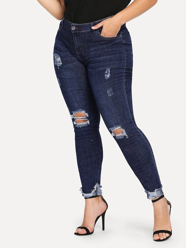 Women's Shredded Jeans