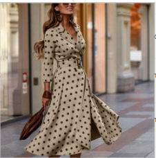 Robe décontractée à pois pour femmes