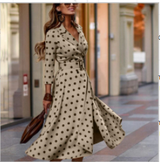 Women's Fashion Casual Polka Dot Dress