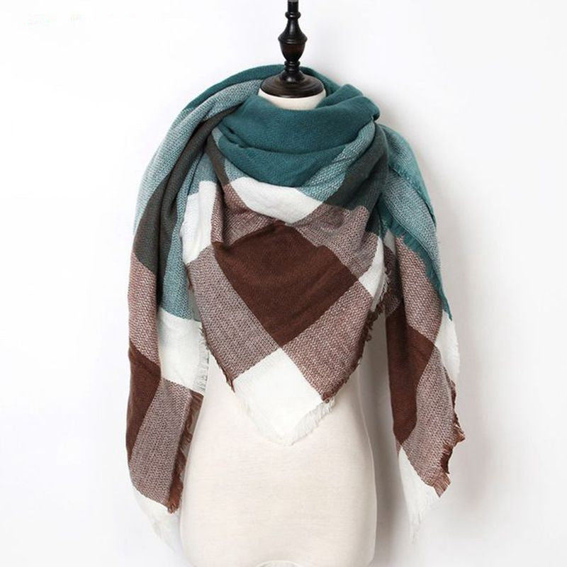 Autumn And Winter Imitation Cashmere Plus Double-sided Colorful Plaid