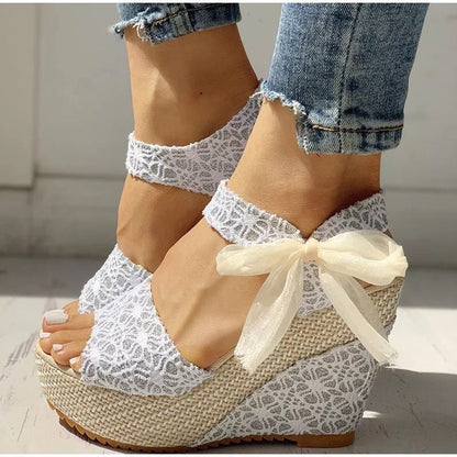 Sandalias de boca de pez con cuña a la moda para mujer