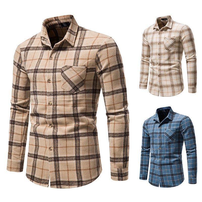 Men's Thick Warm Woolen Flannel Casual