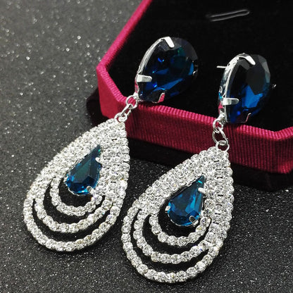 Boucles d'oreilles pendantes en cristal