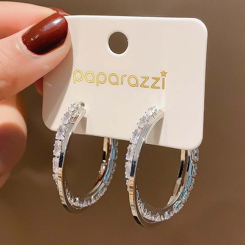 925 Sterling Silver Needle Hoop Earrings For Women