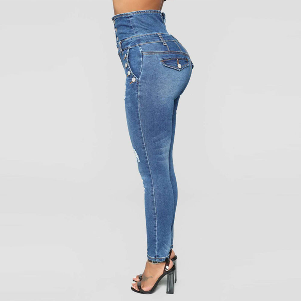 High Stretch Waist Denim Plus Size  Jeans