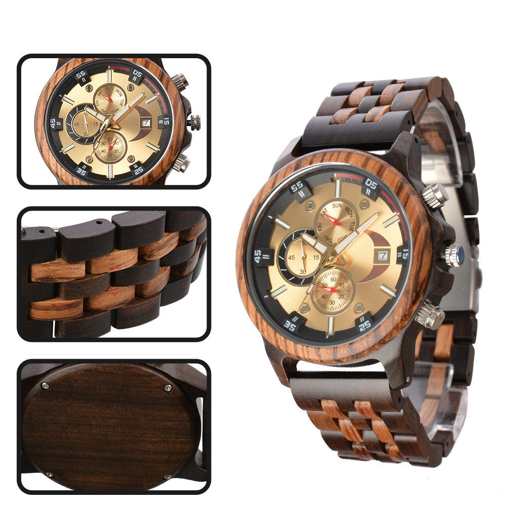 Reloj de cuarzo para hombre luminoso multifuncional de negocios