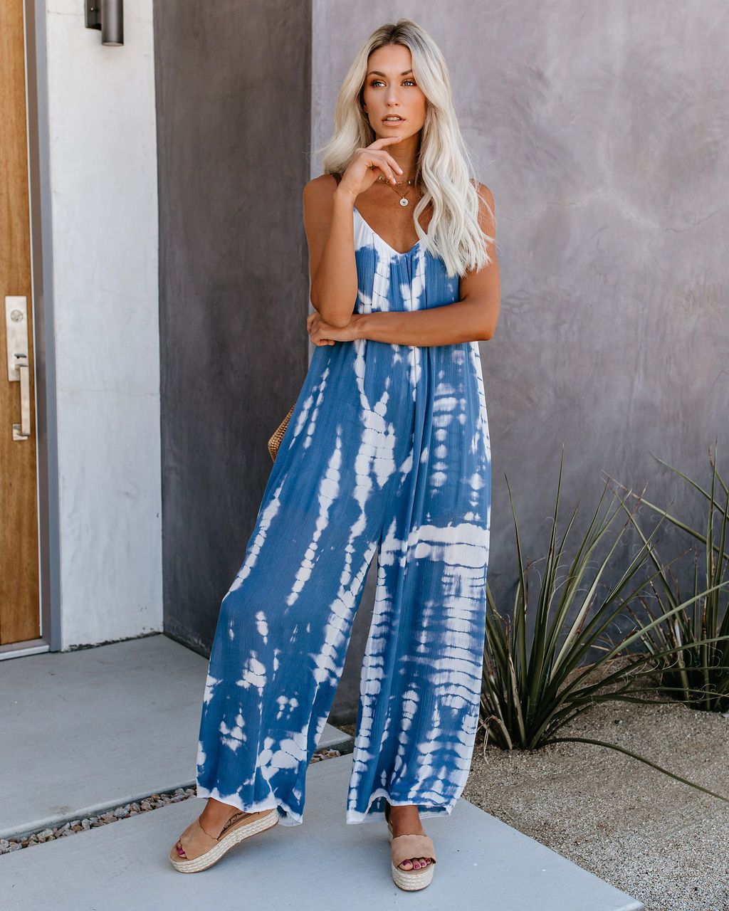 Loose Sling Tapered Printed Jumpsuit