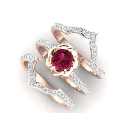 Anillo de flor de oro rosa