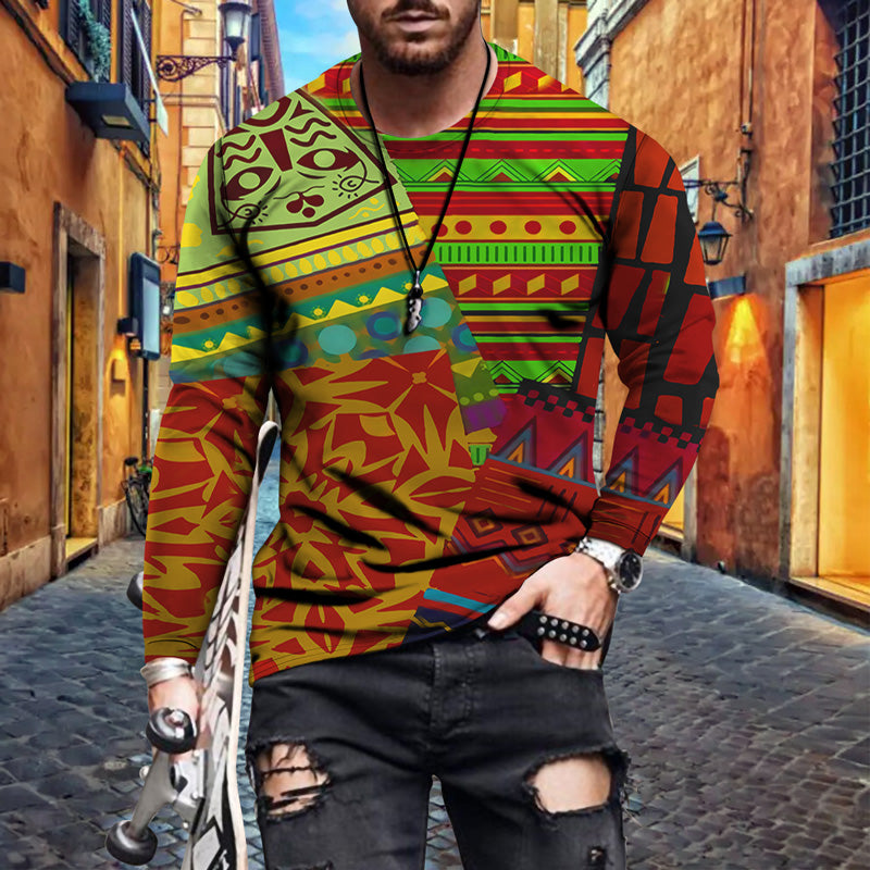 Nouveau produit T-shirt à manches longues pour hommes à impression numérique