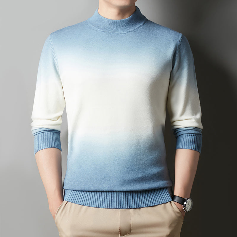 Men's Smudged Half Turtleneck Sweater Bottoming Shirt