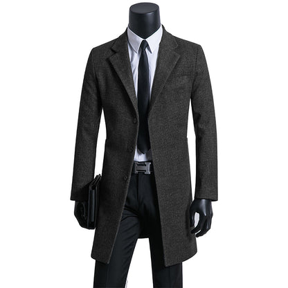 Manteau en laine anglaise Coupe-vent pour homme Costume de loisirs épais