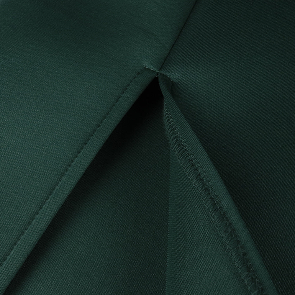 Vestido de noche verde ajustado de talla grande para mujer con puntas abiertas