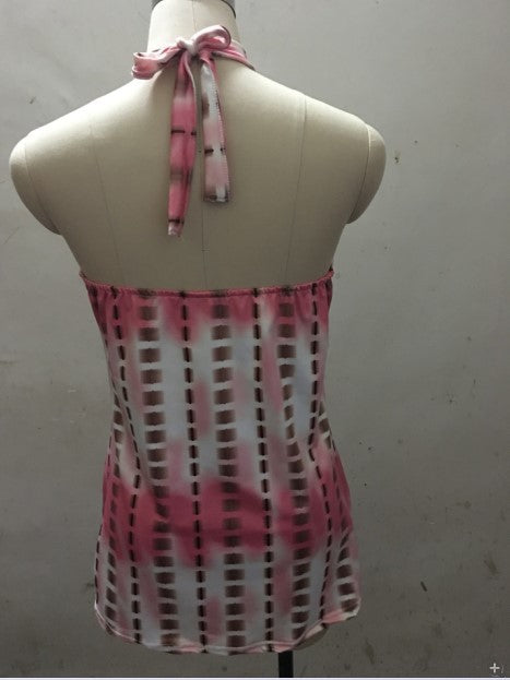 Sleeveless Digital Print T-Shirt Strap