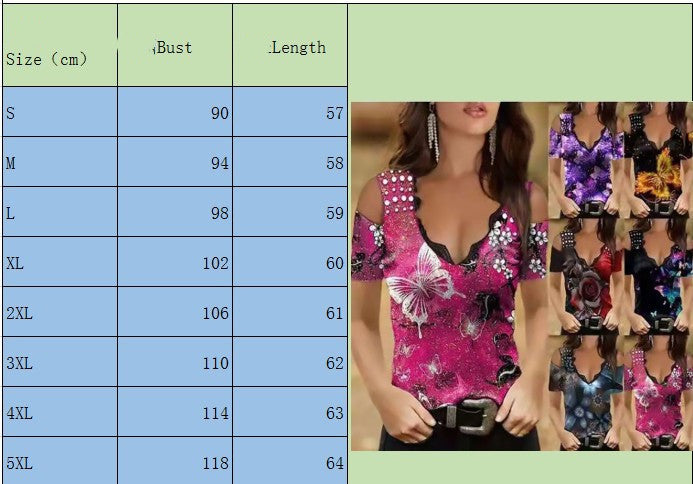 Camiseta de manga corta con estampado de mujer