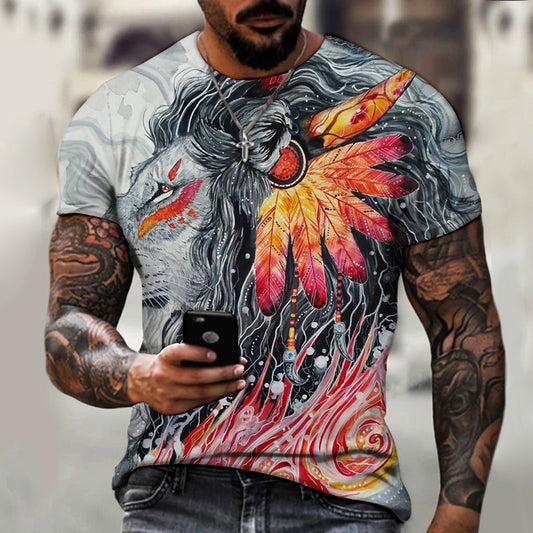 Fashion 3D Digital Printing Short Sleeve