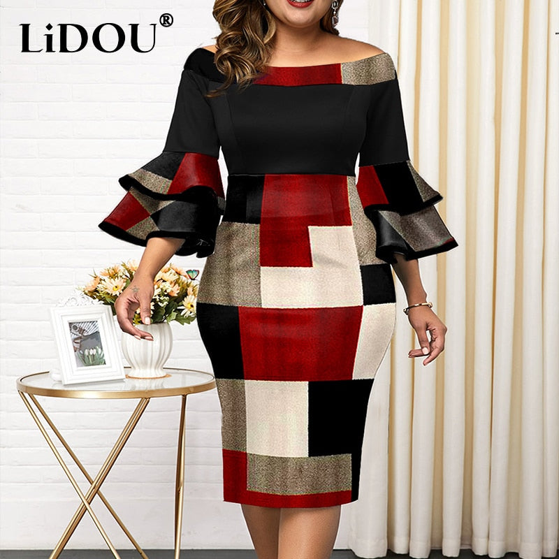 Women Fashion Casual Simple Design Hip Package Dress