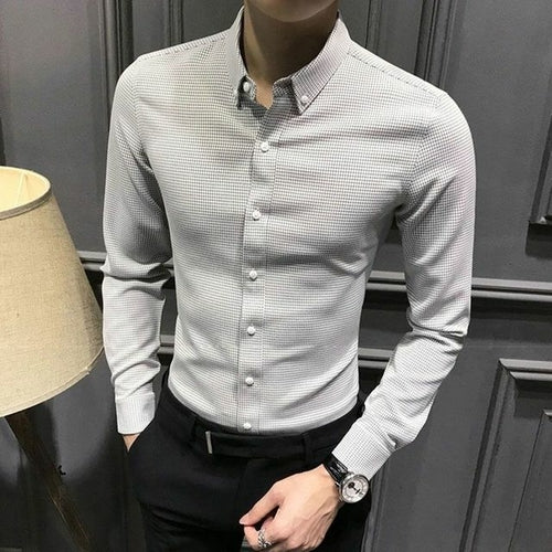 Camisas casuales de negocios de manga larga para hombres