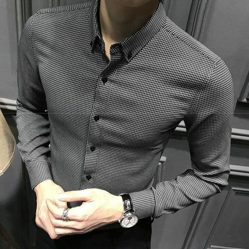 Camisas casuales de negocios de manga larga para hombres