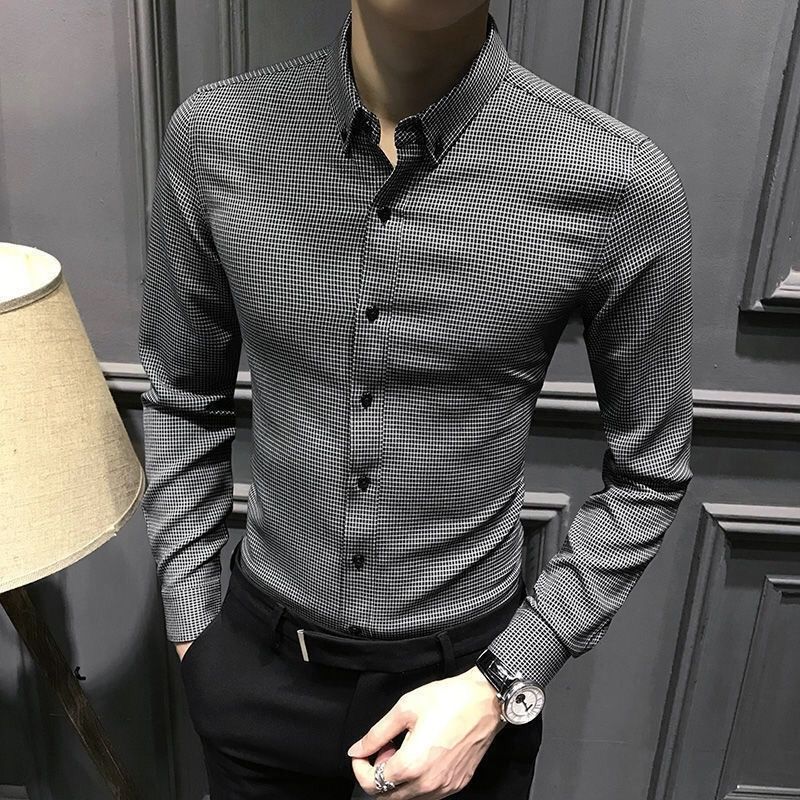Camisas casuales de negocios de manga larga para hombres