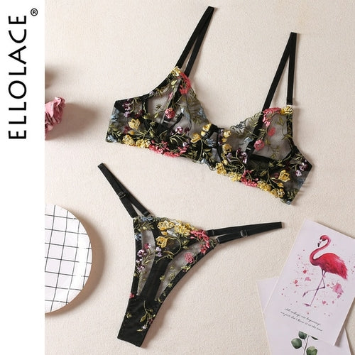 Sous-vêtements femme Ellolace Lingerie | Ensemble de sous-vêtements de soutien-gorge transparent-