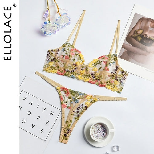 Sous-vêtements femme Ellolace Lingerie | Ensemble de sous-vêtements de soutien-gorge transparent-