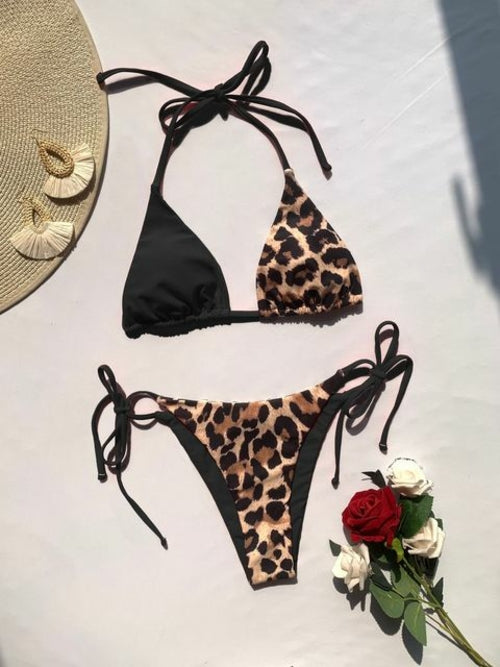 Triangle Woman Leopard Bikini