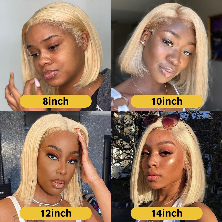 613 Transparent Lace Frontal Closure Wig Honey Blonde 613 Straight