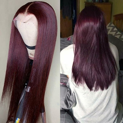 Burgundy Lace Front Human Hair Wigs 99J Human Hair Wig Brazilian