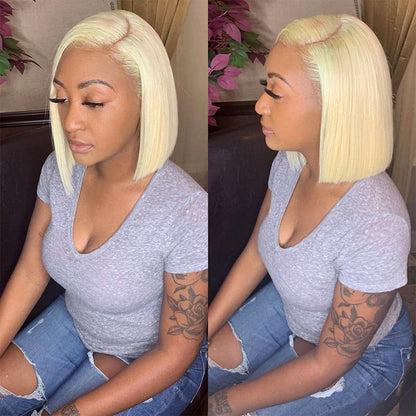 613 Transparent Lace Frontal Closure Wig Honey Blonde 613 Straight