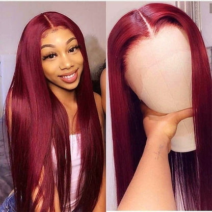 Burgundy Lace Front Human Hair Wigs 99J Human Hair Wig Brazilian