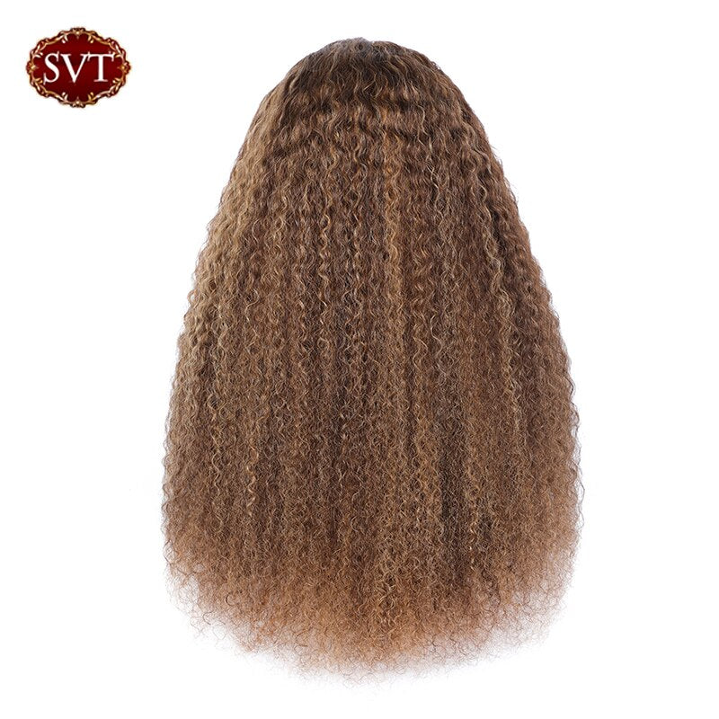 Ombre Brésilienne Jerry Curly Bandeau Perruque 26Inch Honey Blonde Highlight