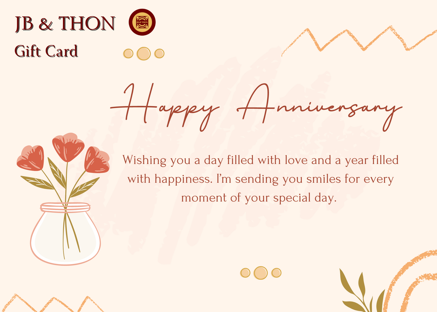 Happy Anniversary JB & THON eGift Card