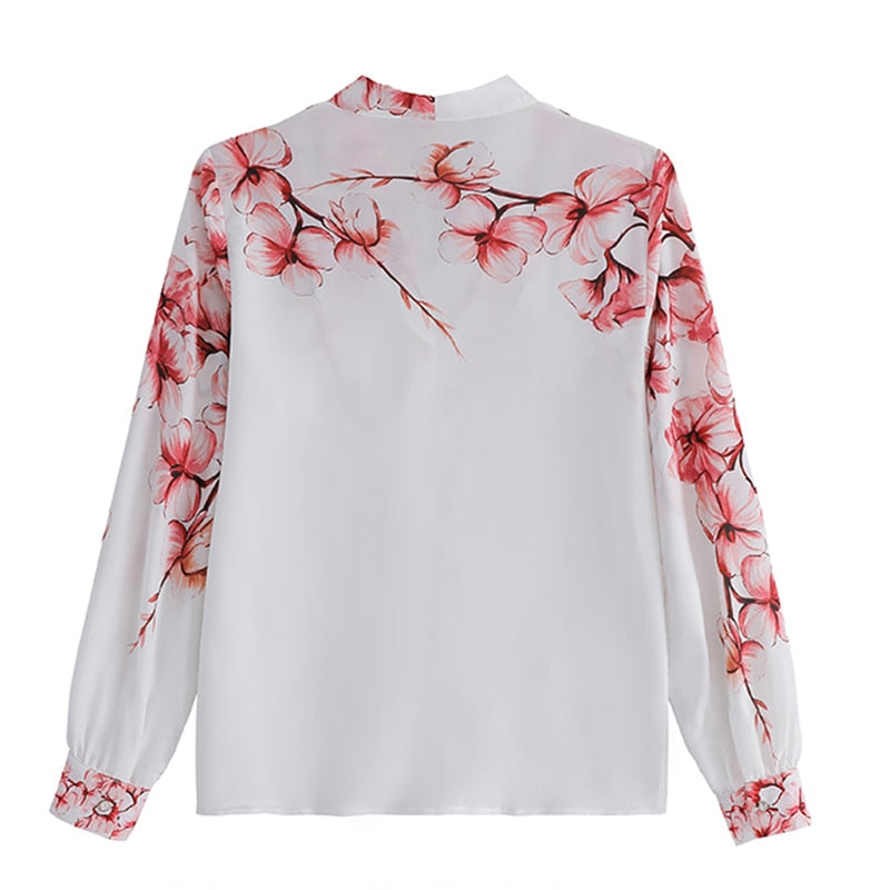 Blusa de gasa con camisas de flores para mujer