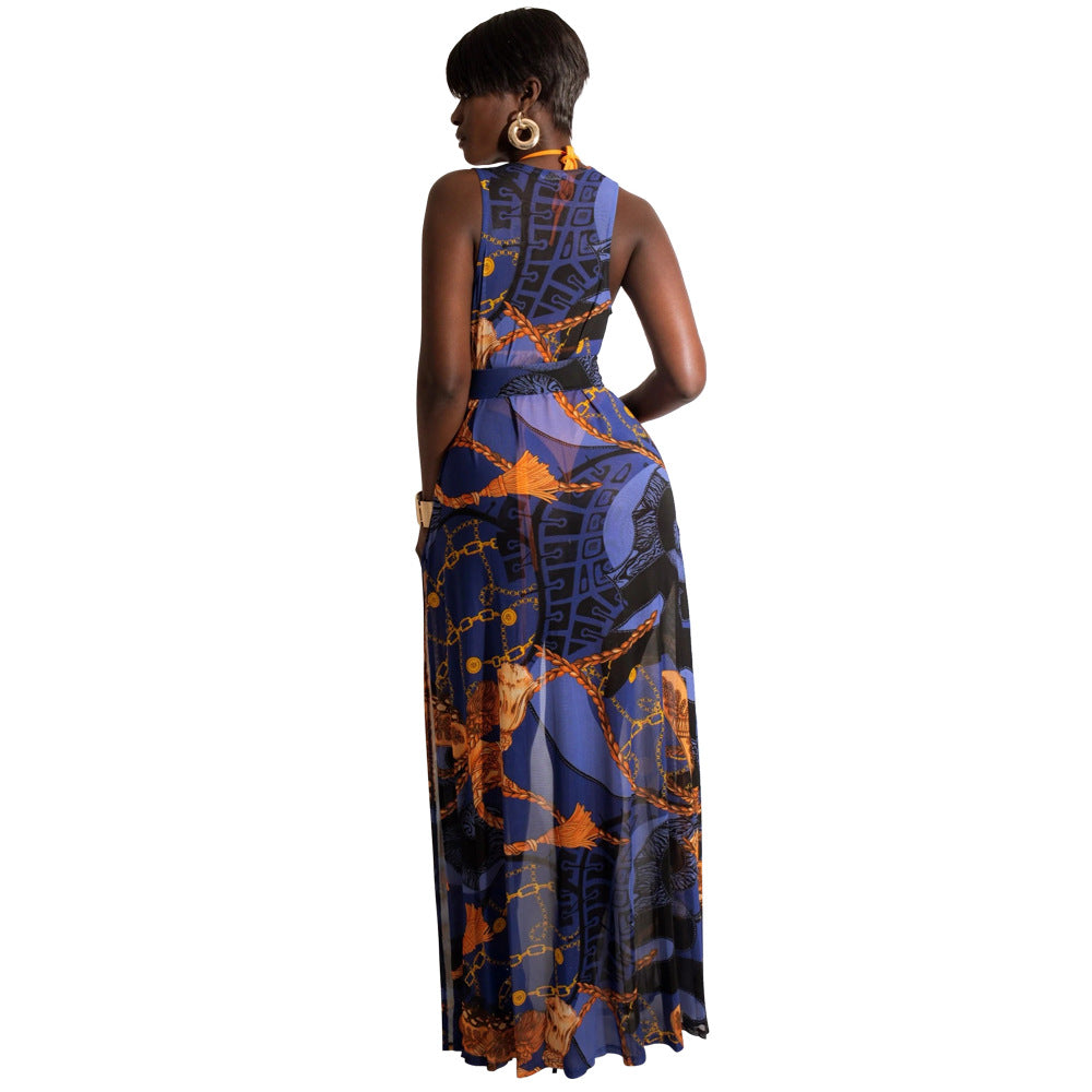 Maillot de bain trois pièces à impression numérique 