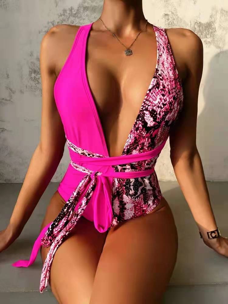 Ladies Thin Seaside Conservative One-piece Swimsuit