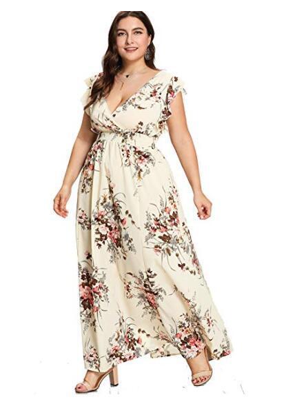 Robe d'impression à manches courtes en mousseline de soie pour femmes 