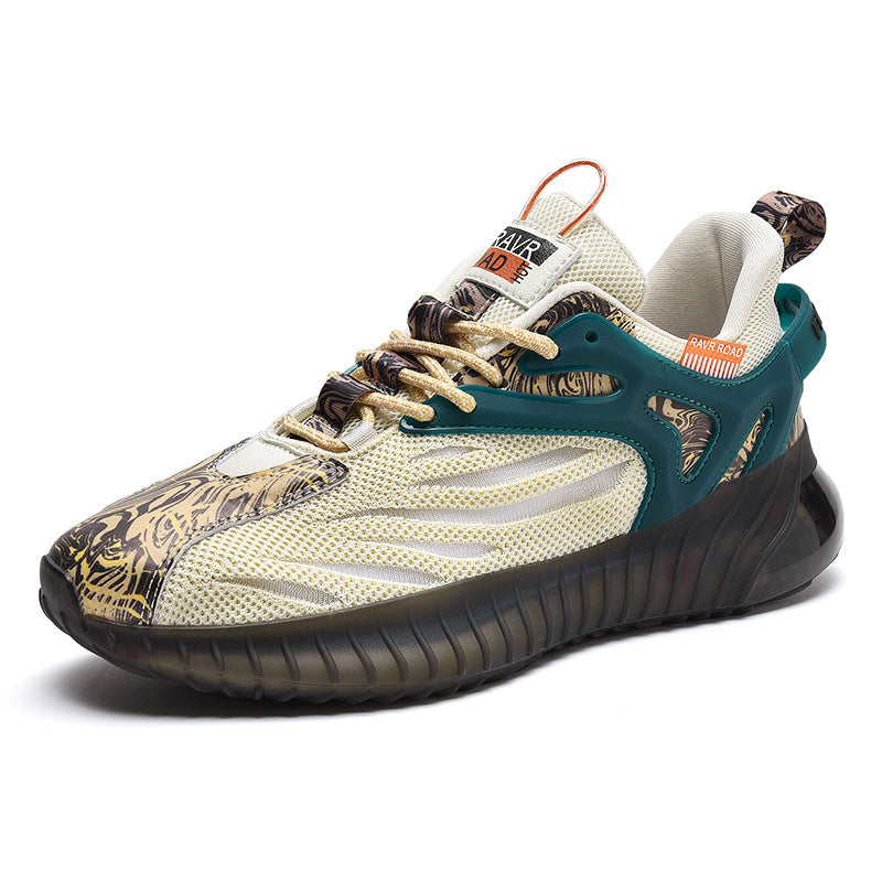 Zapatos de tendencia de palomitas de maíz para correr de malla deportiva casual para hombres